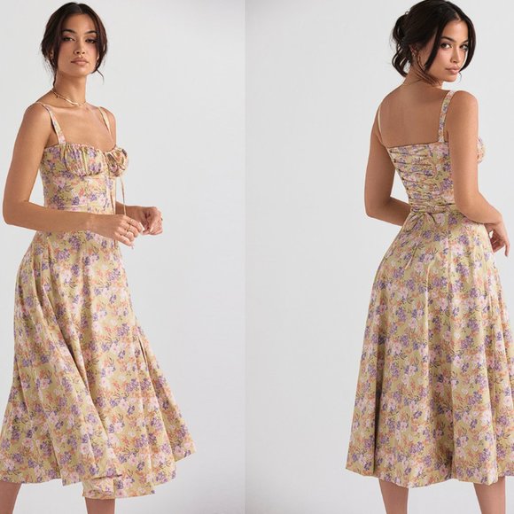 House of CB 'Carmen' Peony Print Bustier Sundress NWOT - Picture 2 of 5